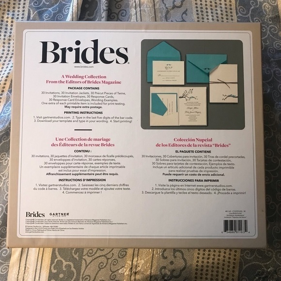 BRIDES LOVE BIRD pocket invitation print at home kit #30 DIY - Picture 3 of 5